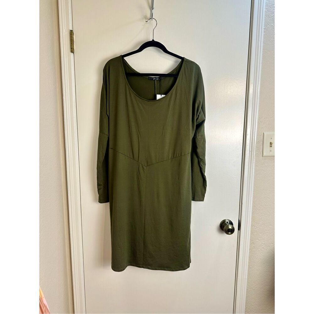 Yana K NWT Olive Green boat dress - size OSFA - Picture 2 of 9